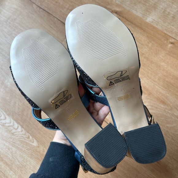 NWOT Anthropologie sparkly blue heels - Picture 5 of 10
